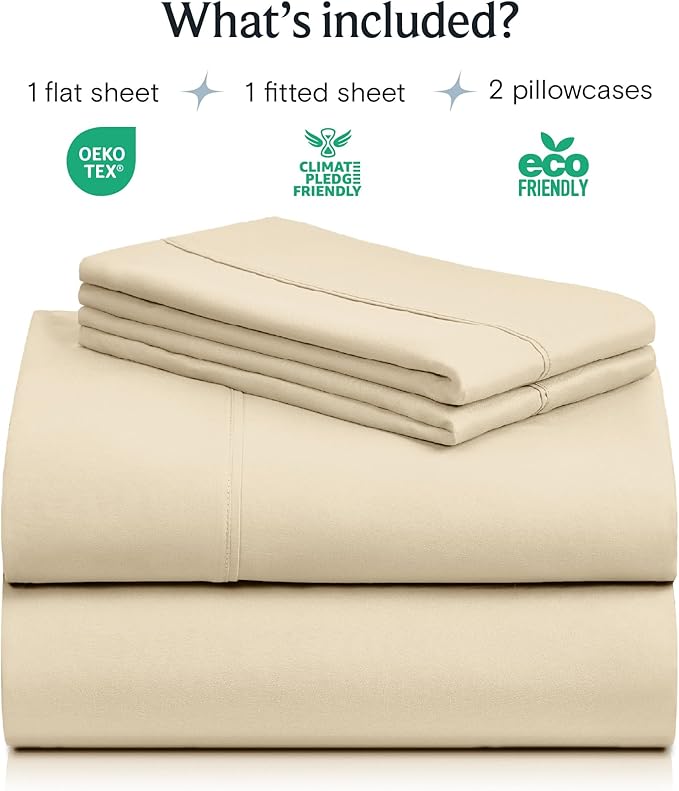 LuxClub 4 PC Full Sheet Set, Deep Pockets Wrinkle Free Cooling Bed Sheets Hotel - Image 2