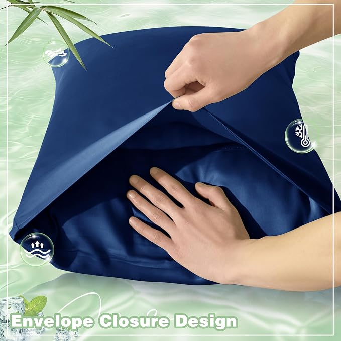 Homiest Cooling Pillow Cases King Size Set of 2, 100% Rayon Derived from Bamboo - Image 5