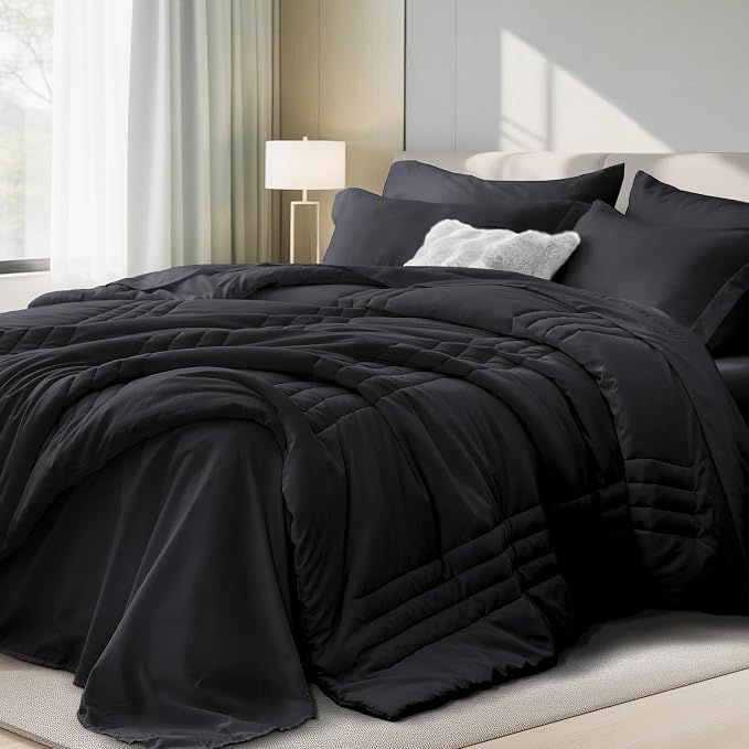 Twin Comforter Set Black by Velorose