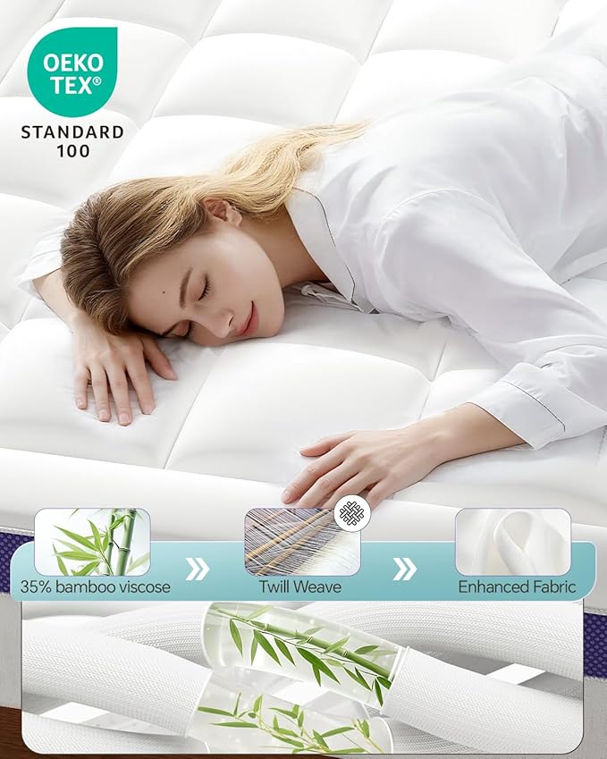 ChiXpace Dual Layer 4 Inch Memory Foam Mattress Topper Full - Image 2