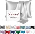 Gray Silk Pillowcase for Women Made in USA, Anti Wrinkle Silk Pillow Cases Queen by ROSEWARD