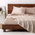 MR&HM Satin Bed Sheets, Queen Size Sheets Set by MRHM