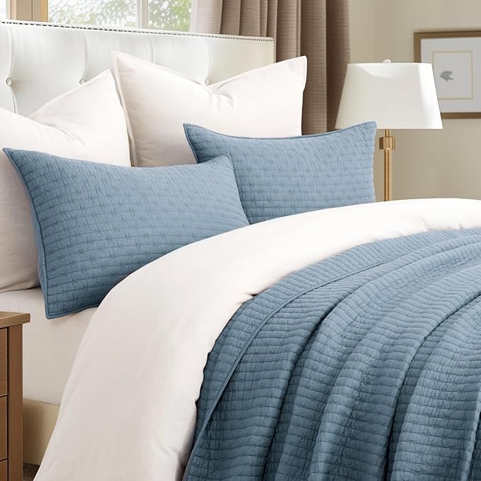 EVERGRACE x Kinsey Walsh Cross Stitch Pre-Washed Cotton Quilt Bedding Set Queen - Image 2