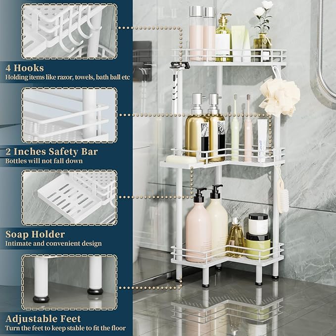 Consumest Corner Shower Caddy Standing - Image 3