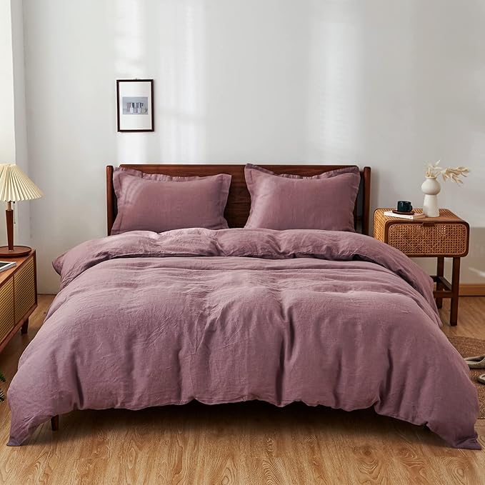 Simple&Opulence 100% Linen Duvet Cover Set 3pcs Basic Style Natural French by SimpleOpulence
