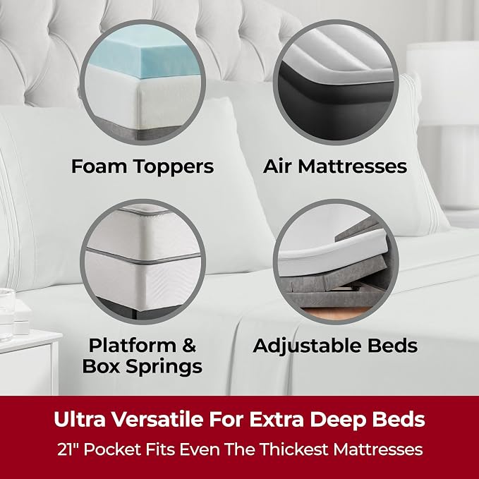 Mellanni Extra Deep California King Sheets - Image 2