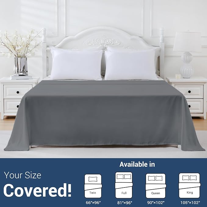 Bulk Twin Flat Sheets Only, 6 Pack Quick Sort Top Bed Sheet, Color-Coded Label - Image 5