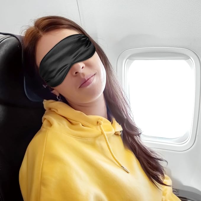 Dimeho 3 Pcs Sleep Mask Soft Silky Eye Masks Cover - Image 5