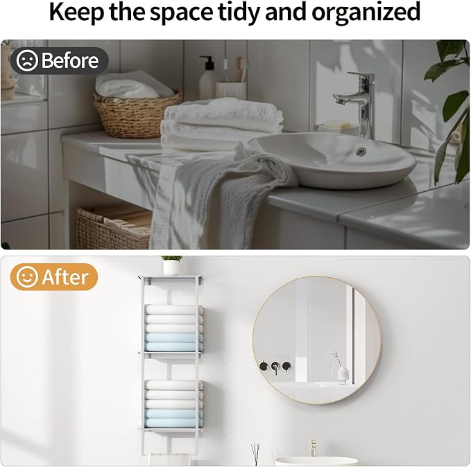 Towel Racks for Bathroom, 3 Tier Towel Rack - Image 4