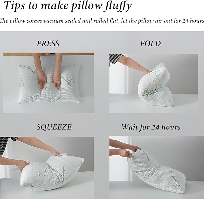 HOXXME King Size Memory Foam Pillows Set of 2, Bed Pillow - Image 5