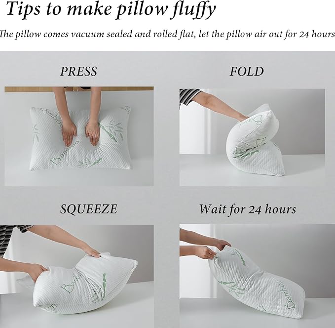 Shredded Memory Foam Pillows Set of 1, Cooling Zippered Breathable Memory Foam - Image 6