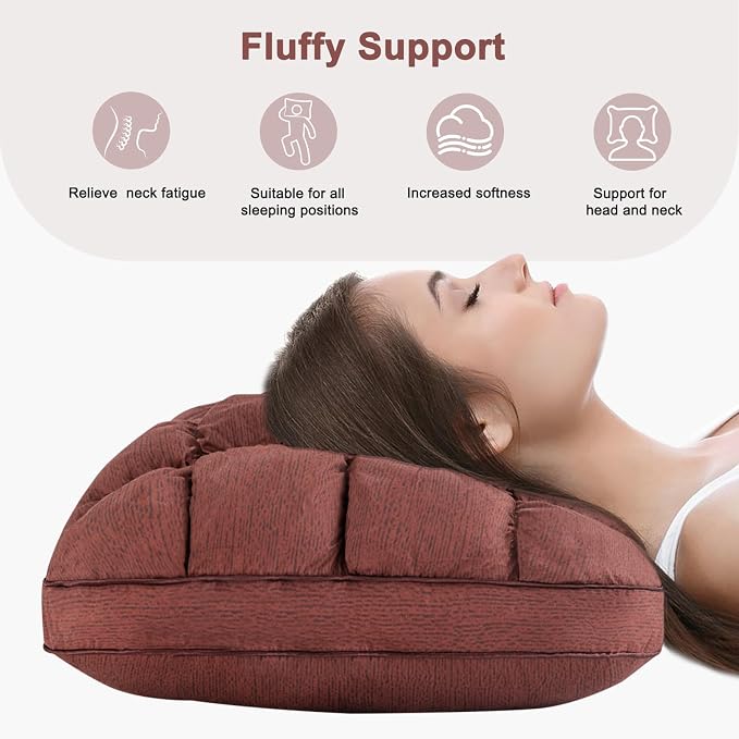 YOUR MOON Fluffy Support Bed Pillow King Size, Super Soft Premium Down - Image 7