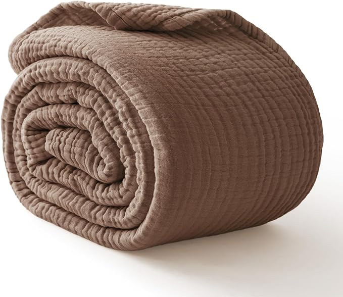 100% Cotton Muslin Blanket 50" x 60", Breathable and Lightweight Cotton Throw by Kozyhvn