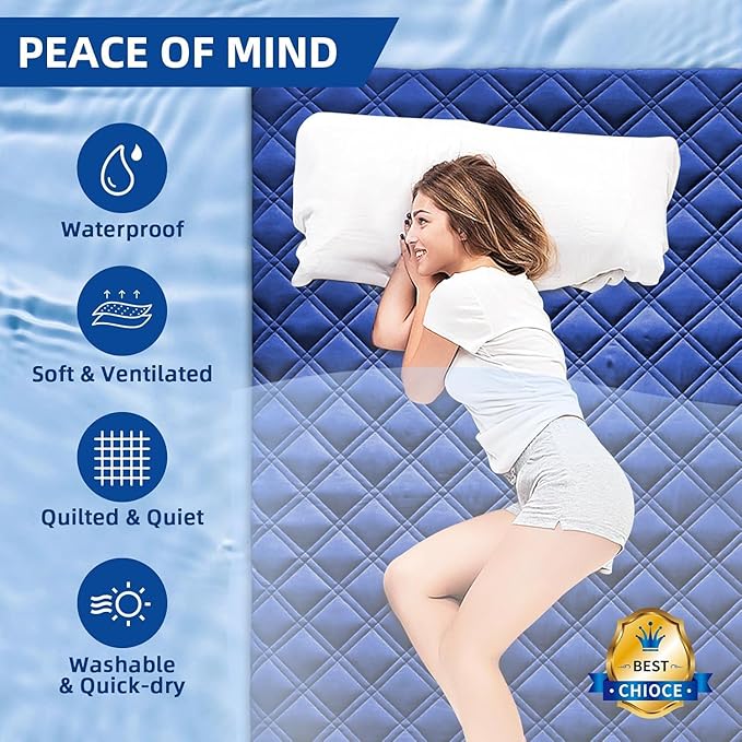 MEELUS Waterproof Queen Mattress Protector, Breathable Queen Size Mattress Pad - Image 2