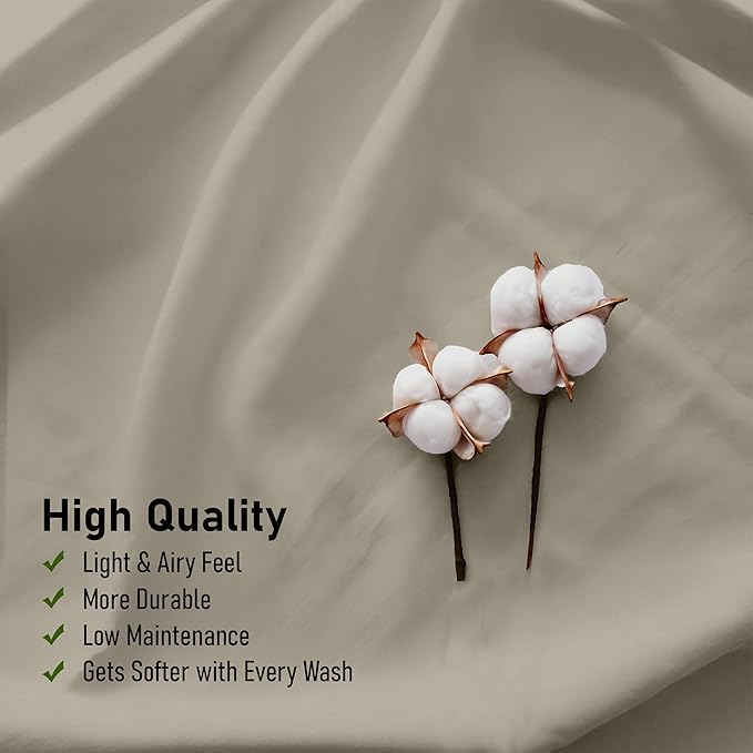 RUVANTI 100% Cotton Sheets – King Size Percale Bedding, Cooling & Breathable - Image 5