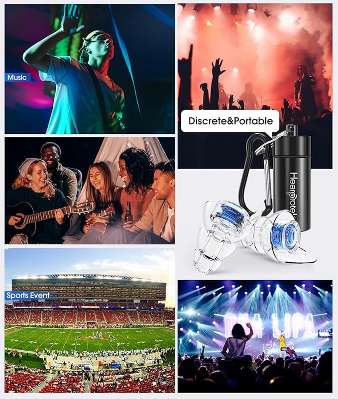 Hearprotek Concert Ear Plugs, 2Pairs Reusable high Fidelity Musician Ear Plugs - Image 6