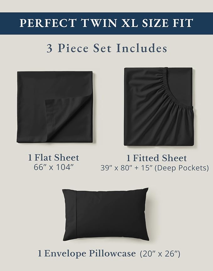 LANE LINEN 100% Organic Cotton Bed Sheets Extra Long Twin, Soft & Comfy Fully - Image 4
