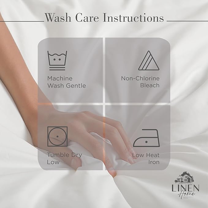 Linen Home 100% Cotton Percale Sheets King Size, Deep Pocket, 4 Pieces Set - Image 5