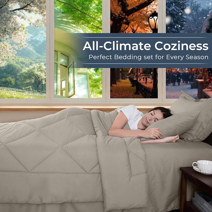HEVUMYI Linen Twin-XL Comforter Set - Image 3