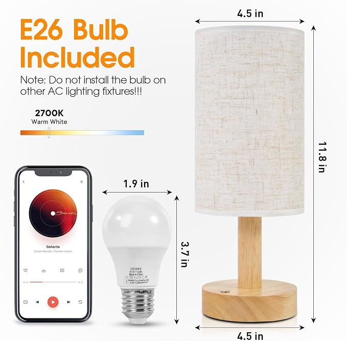 Rechargeable Cordless Table Lamp, Touch Control&Stepless Dimming, Wireless - Image 5