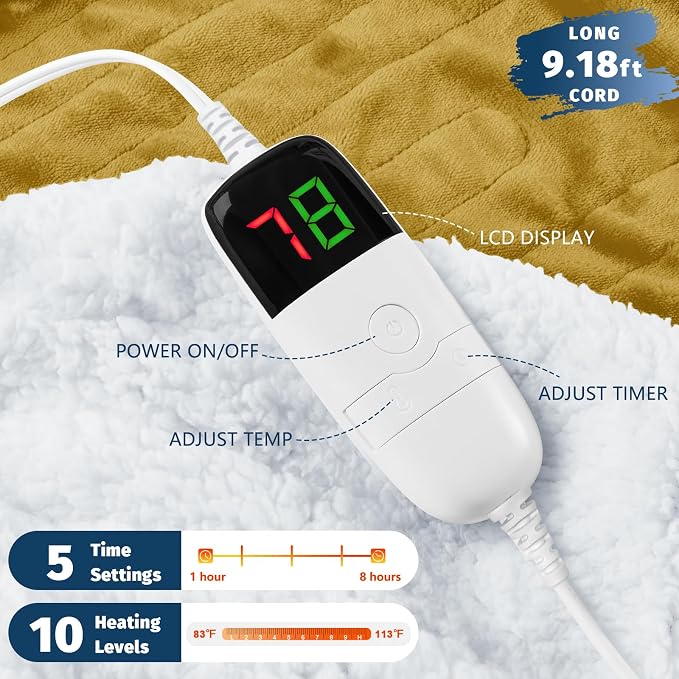 BOMOVA Heated Electric Blanket Twin - Image 2