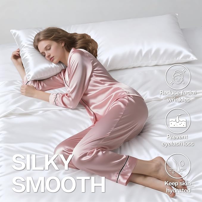 MR&HM Satin Body Pillow Cover, Soft and Breathable Body Pillow Case - Image 4