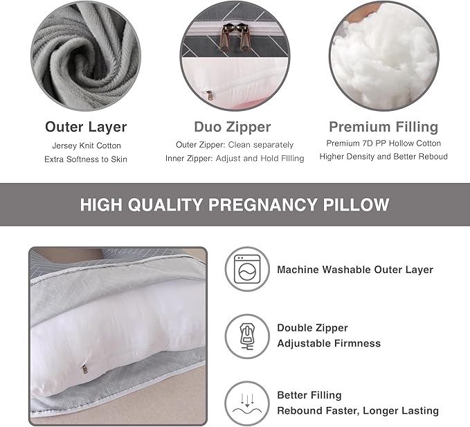 ALLOPERA Pregnancy Pillow, Full Body Maternity Pillow 57 inch, - Image 3