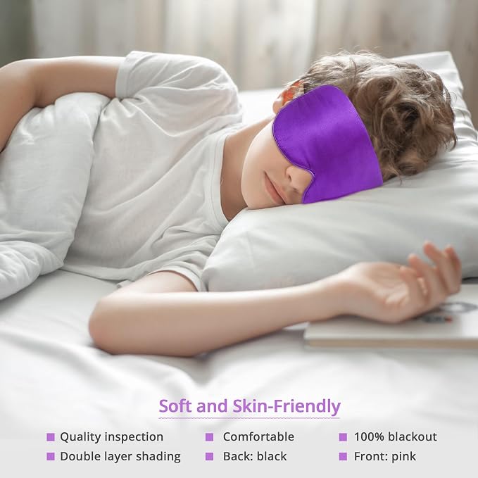 Kids Sleep Mask Eye Cover, 100% Real Natural Pure Silk Eye Mask - Image 5