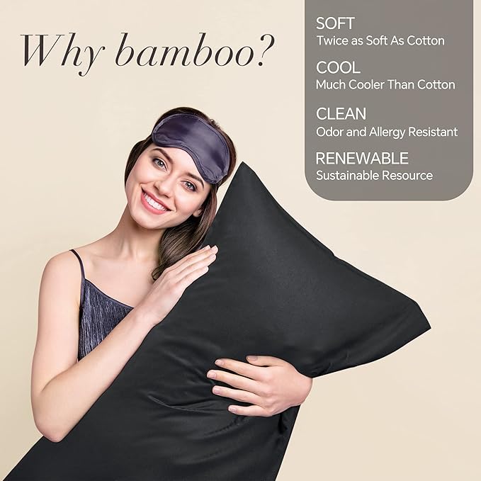BEDELITE Pillow Cases Queen Size Set of 2, Rayon Derived from Bamboo, Cooling - Image 2