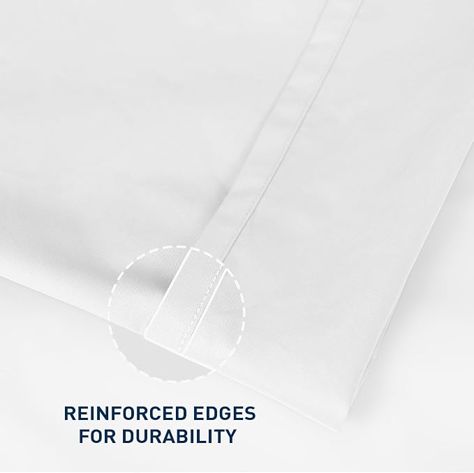 King Size Flat Sheet 2 Pack, 100% Cotton Percale Flat Bed Sheet, Breathable - Image 3
