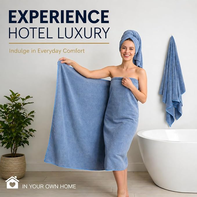 SEISSO 4 Pack Extra Large Bath Towels 63"x35", Bath Sheets - Image 7