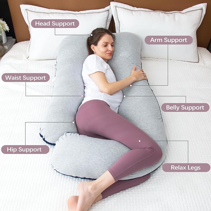 MOON PINE Pregnancy Pillow, U Shaped Full Body Pillow - Image 4