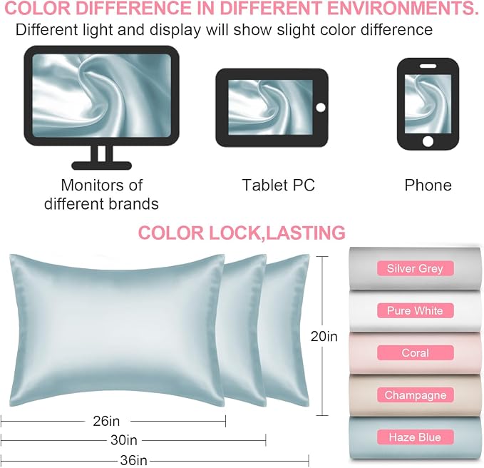 Silk Pillow Cases 2 Pack Standard Size - Image 7