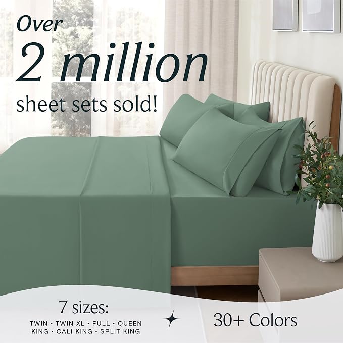 LuxClub 3 PC Sheet Set Sheets Deep Pockets 18" Eco Friendly Wrinkle Free Sheets - Image 7