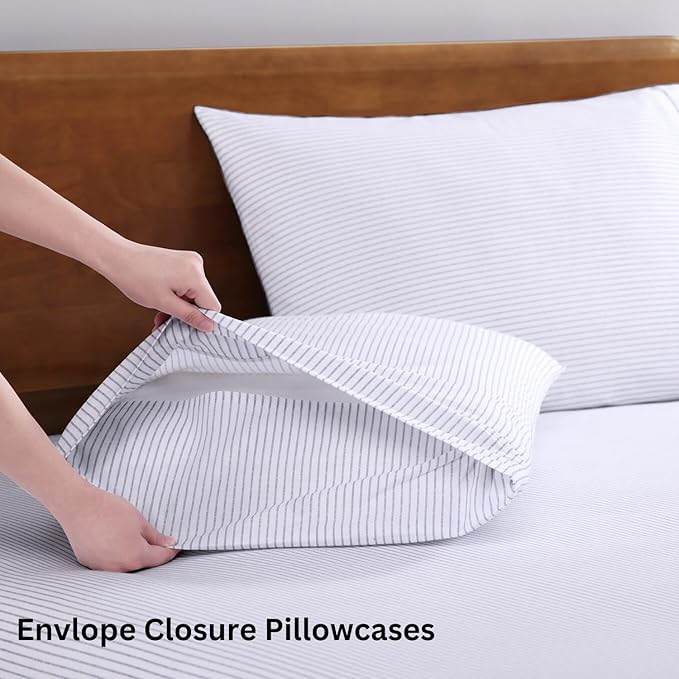 LANE LINEN 100% Organic Cotton Full Sheet Set, Low Pilling Fade Resistant - Image 5