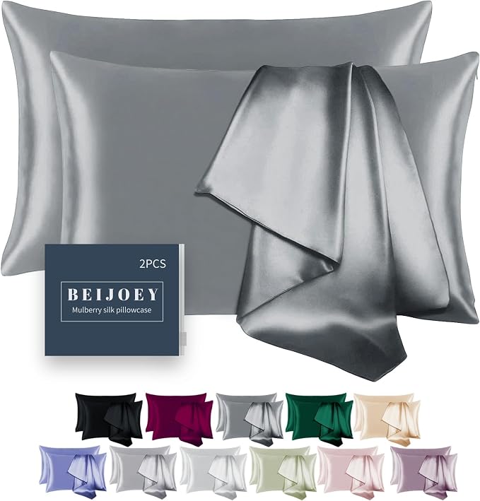 100% Mulberry Silk Pillowcase 2 Pack by BEIJOEY