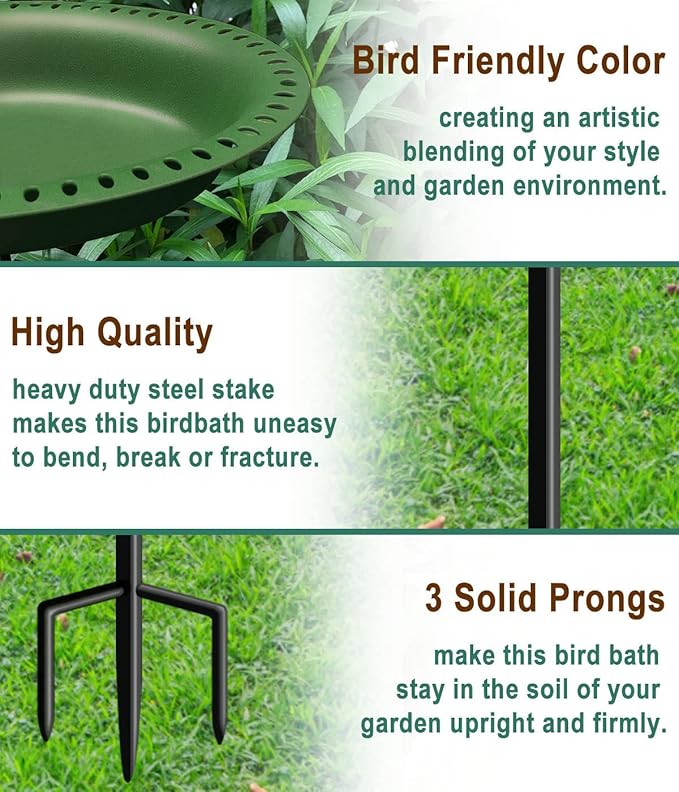 Garbuildman 28-inch Lightweight Birdbaths Antique Decoration Detachable - Image 4