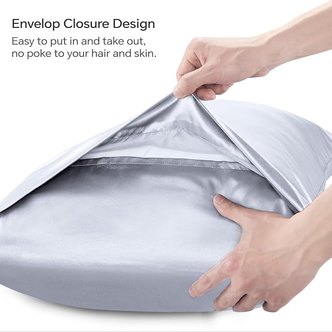 BEDELITE Satin Body Pillow Cover 2 Pack, Super Soft and Cooling Body Pillow - Image 5