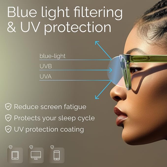miyya Blue Light Glasses for Women & Men – Oversized UV & Blue Light Blocker - Image 4