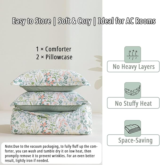 LEMIROE Floral Cotton Comforter King Size - Image 7