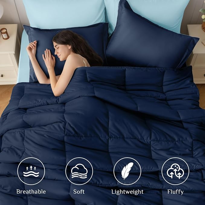 JOLLYVOGUE Twin Comforter Set, Ultra-Soft Bed in a Bag Twin Size 5 Pieces - Image 2
