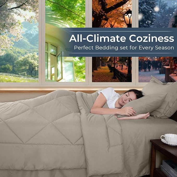 HEVUMYI Linen Queen Comforter Set - Image 3