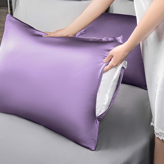 Mulberry Silk Pillowcase for Hair and Skin, King Size Cooling Silk Pillow Case - Image 6