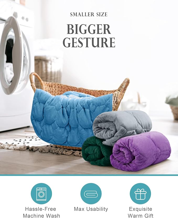 Cottonblue Weighted Lap Blanket Pad 7 lbs 41" x 60", Cozy Luxury Crystal Velvet - Image 8