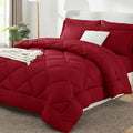 CozyLux Queen Comforter Set Dark Red by CozyLux