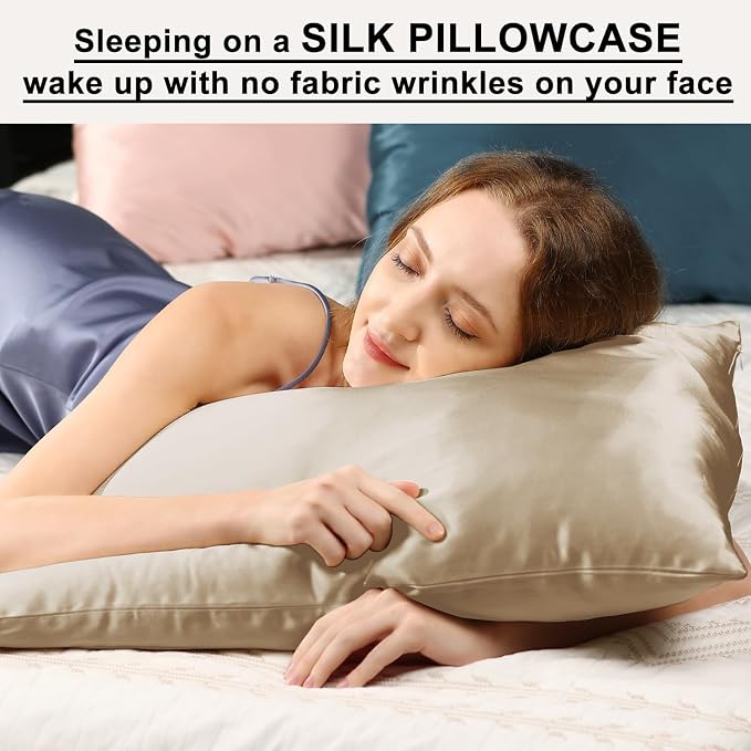 Ravmix Silk Pillow Cases with Zipper, 21momme Mulberry Silk Pillowcase - Image 2