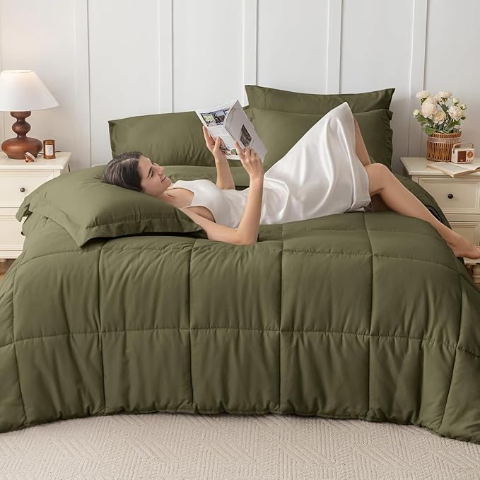 JOLLYVOGUE Twin Comforter Set, Ultra-Soft Bed in a Bag Twin Size 5 Pieces - Image 6