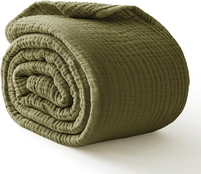 100% Cotton Muslin Blanket Twin 66" x 90", Breathable and Lightweight Twin by Kozyhvn