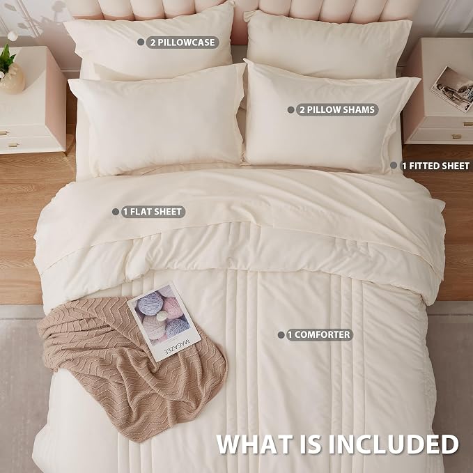 King Comforter Set Beige - Image 3