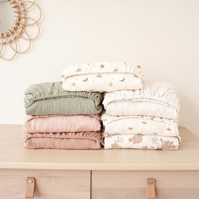 Konssy Muslin Crib Sheets for Girl Boy - Image 6